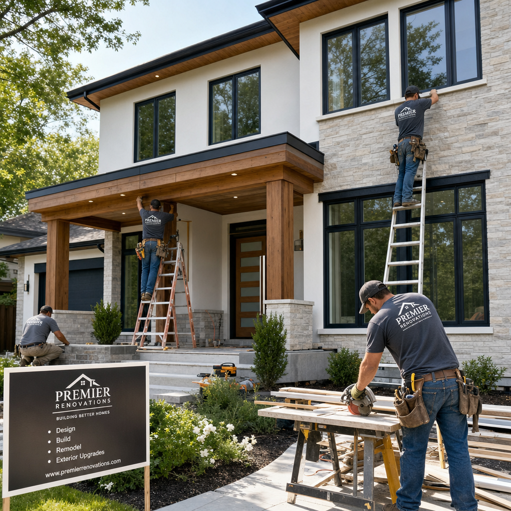 Professional window contractor performing high-quality exterior installation work with precision and care